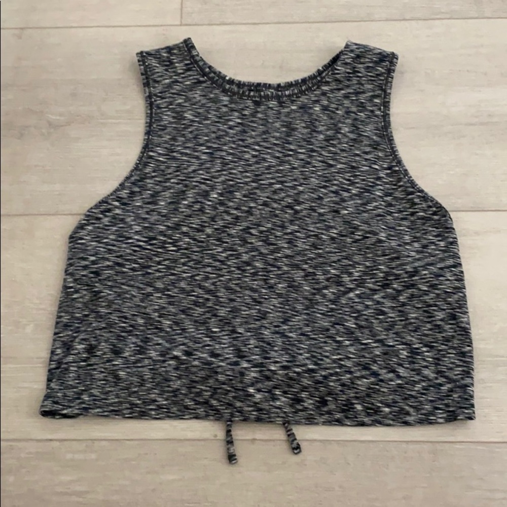 Lululemon black and white tie crop top